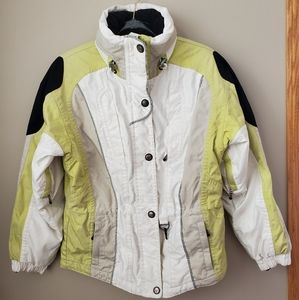 Coulior Ski Jacket Pale Green White Hood size 10